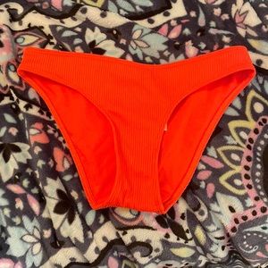 hollister orange ribbed bikini bottoms